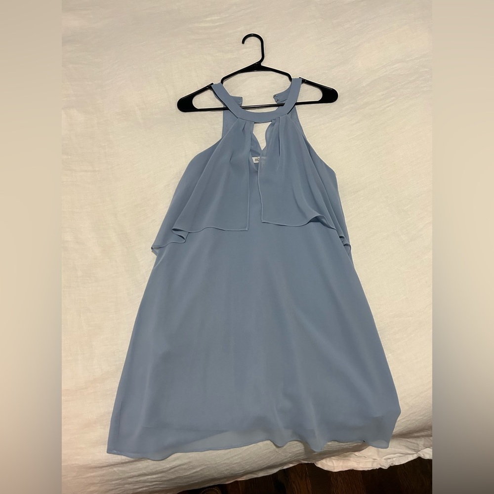 BCBG dress blue size small, worn twice, no pet or smoke exposure